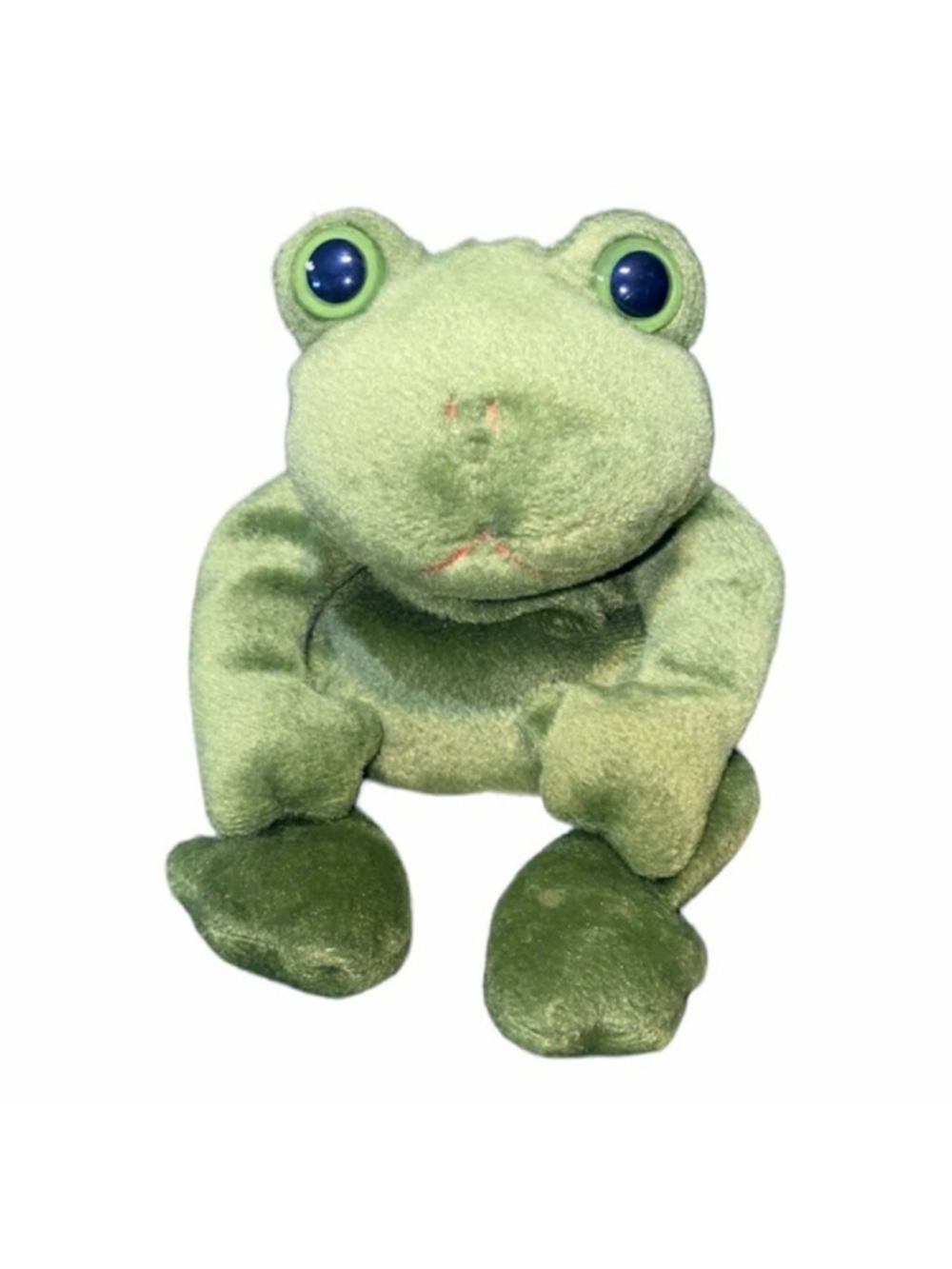 VINTAGE Ganz Franky Frog 9” Plush Stuffed Animal 1996 CH1604 Green Beanbag Soft